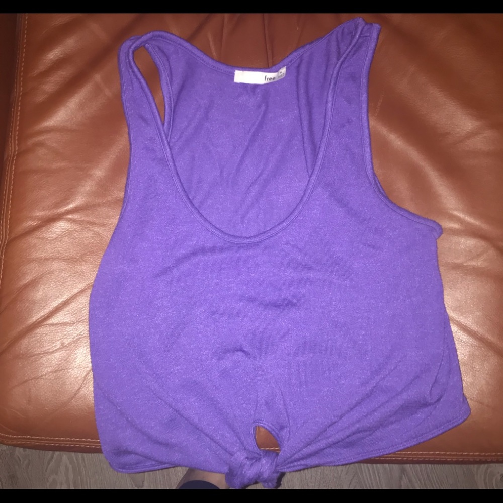 Wilfred Free purple tie-up crop tank